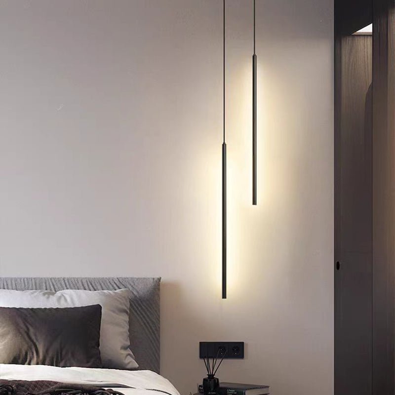 Minimalistischer Aluminium Zylinder LED Pendelleuchte Verstellbar Front