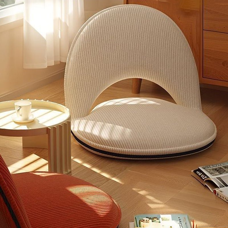 Minimalistischer Cord Polsterstuhl Oval klappbar Detail
