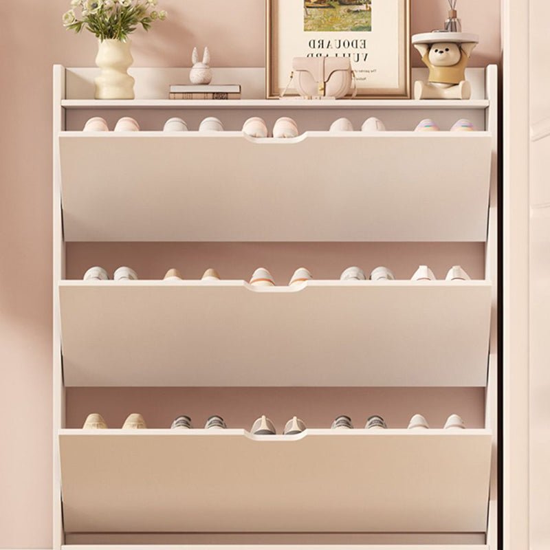 Minimalistischer Holz Schuhschrank Schmal mit Kipptür View 18