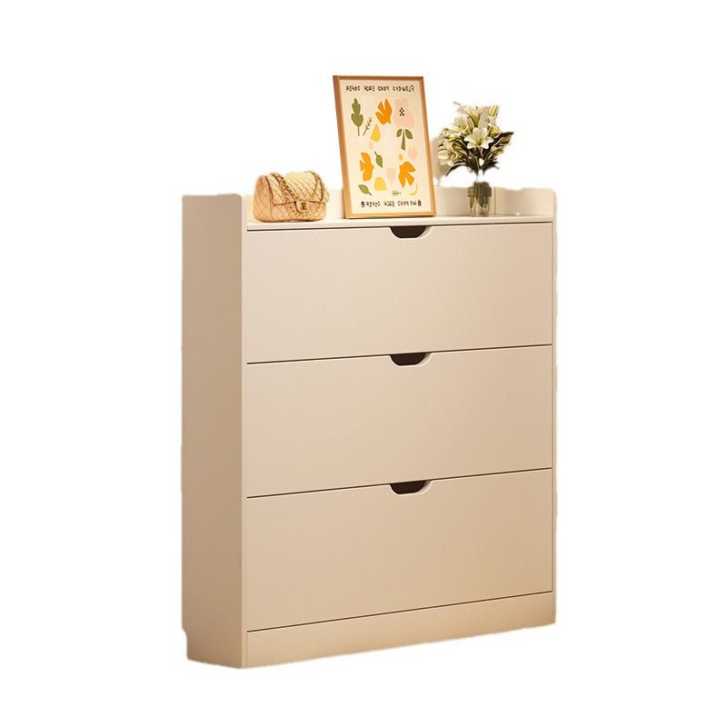 Minimalistischer Holz Schuhschrank Schmal mit Kipptür View 19