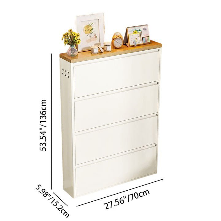 Minimalistischer Stahl Schuhschrank Schmaler Kippschrank Full