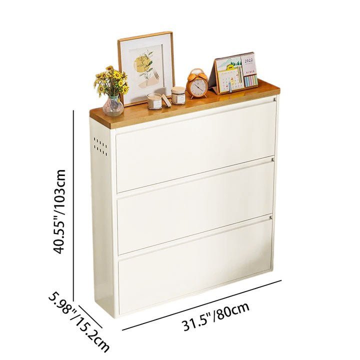 Minimalistischer Stahl Schuhschrank Schmaler Kippschrank Lifestyle