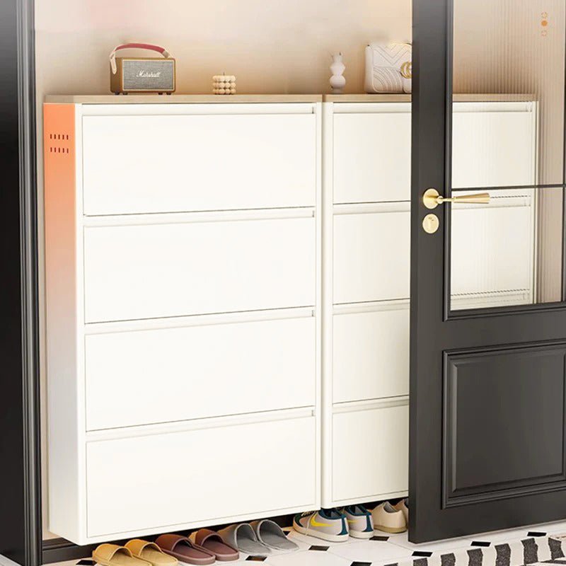 Minimalistischer Stahl Schuhschrank Schmaler Kippschrank Side