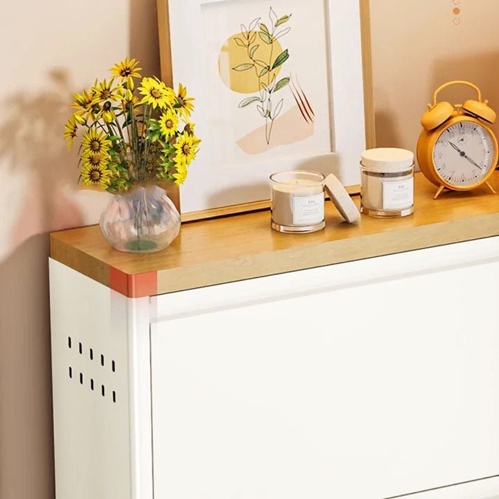 Minimalistischer Stahl Schuhschrank Schmaler Kippschrank View 15