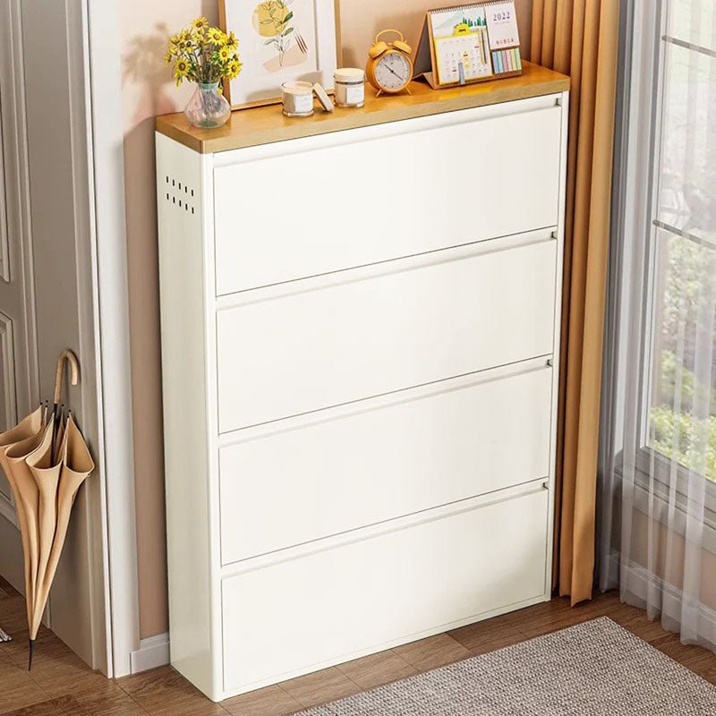 Minimalistischer Stahl Schuhschrank Schmaler Kippschrank View 19