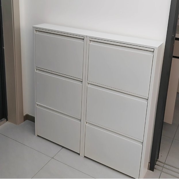 Minimalistischer Stahl Schuhschrank Schmaler Kippschrank View 21