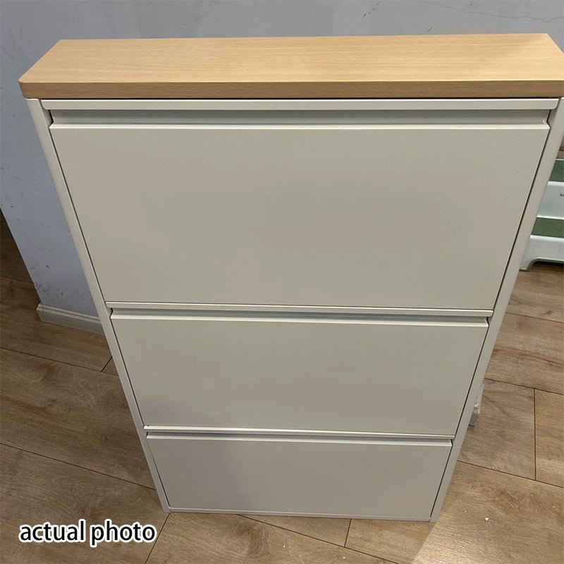 Minimalistischer Stahl Schuhschrank Schmaler Kippschrank View 27