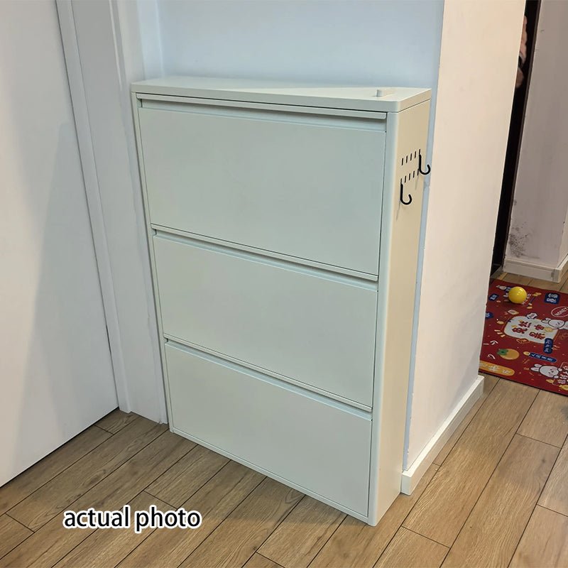 Minimalistischer Stahl Schuhschrank Schmaler Kippschrank View 28