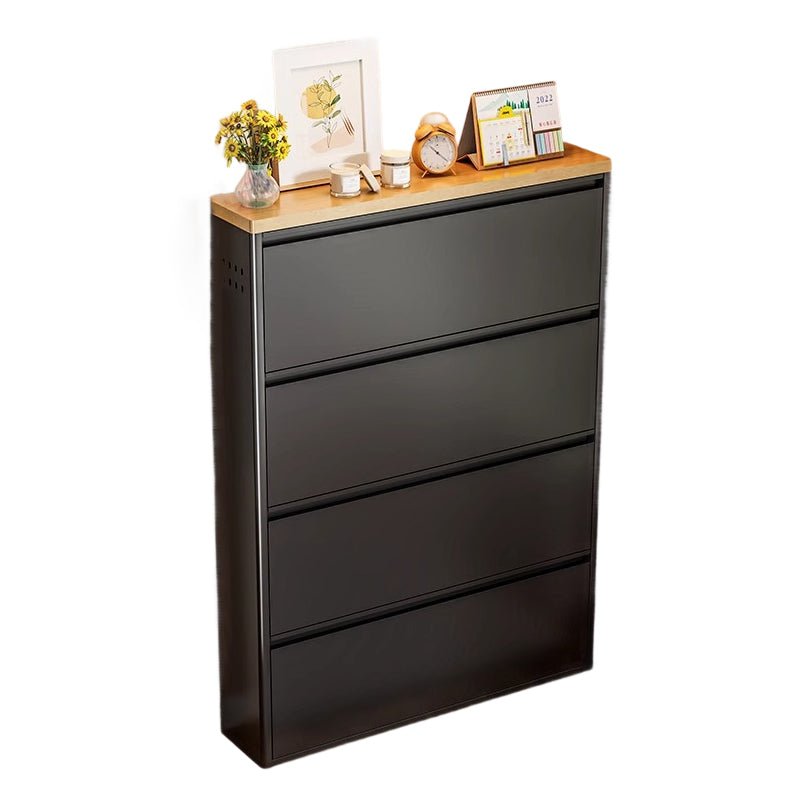 Minimalistischer Stahl Schuhschrank Schmaler Kippschrank View 35