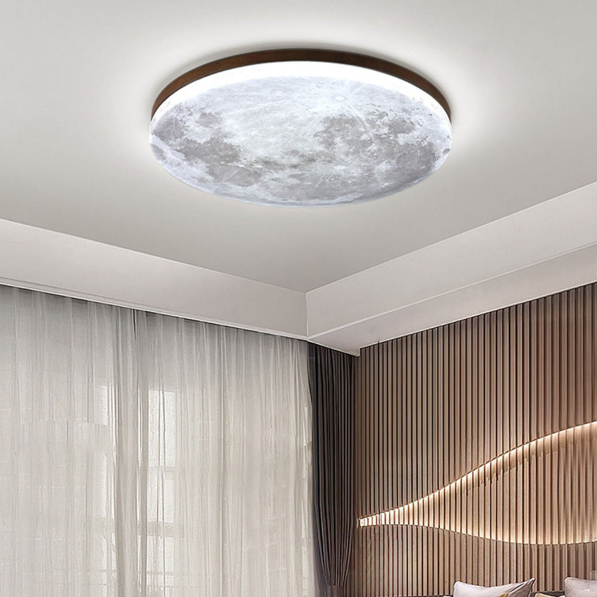 Moderne Acryl LED Deckenleuchte Rund Flach Side