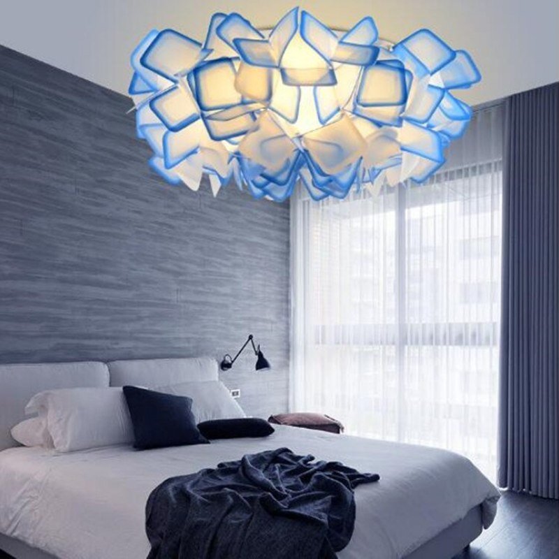 Moderne Acryl LED Hängeleuchte mit Blumen Design Detail
