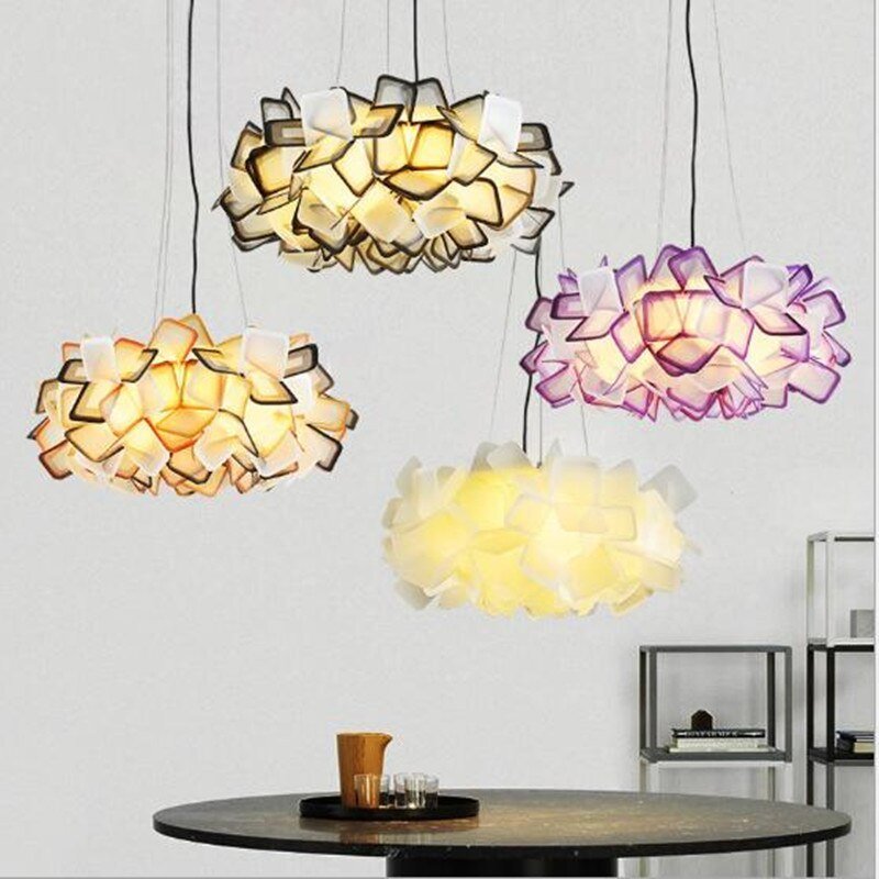 Moderne Acryl LED Hängeleuchte mit Blumen Design Front
