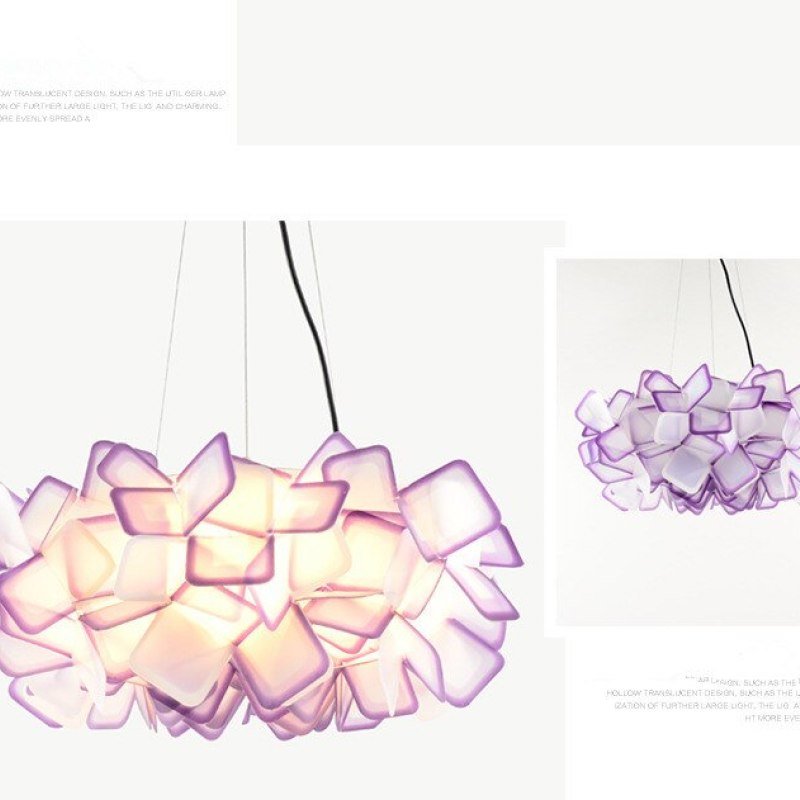 Moderne Acryl LED Hängeleuchte mit Blumen Design View 11