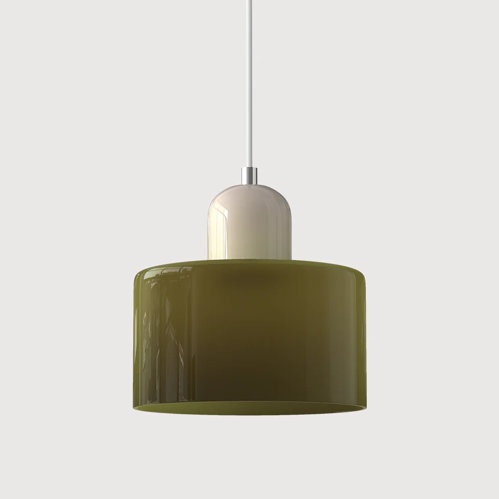 Moderne Glas Pendelleuchte im Bauhaus Stil Buntglas Alternate