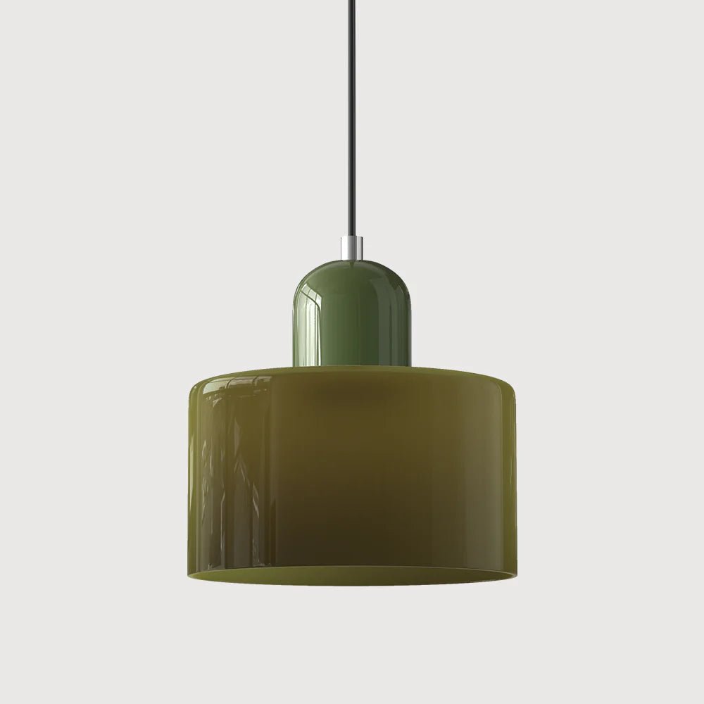 Moderne Glas Pendelleuchte im Bauhaus Stil Buntglas Back