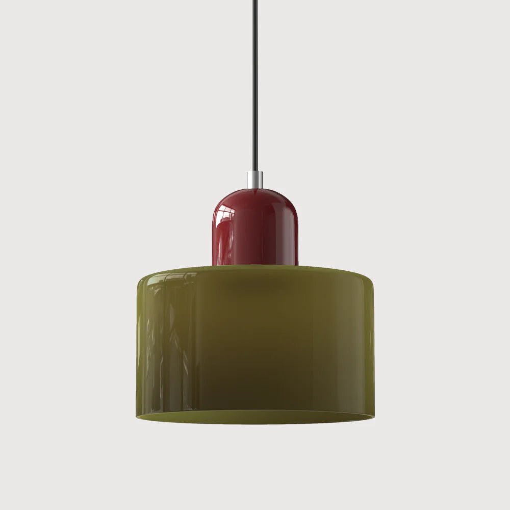 Moderne Glas Pendelleuchte im Bauhaus Stil Buntglas Lifestyle
