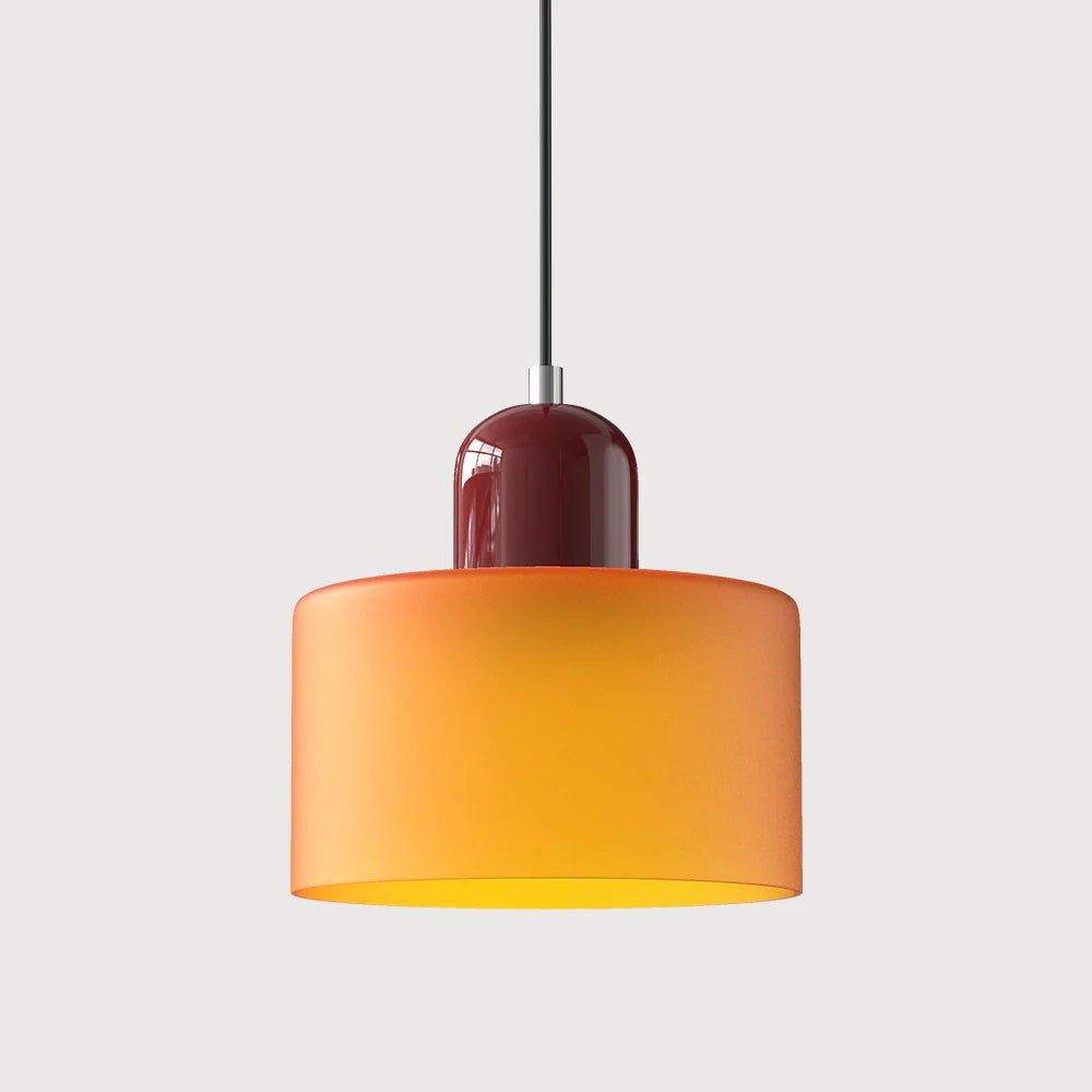 Moderne Glas Pendelleuchte im Bauhaus Stil Buntglas View 14