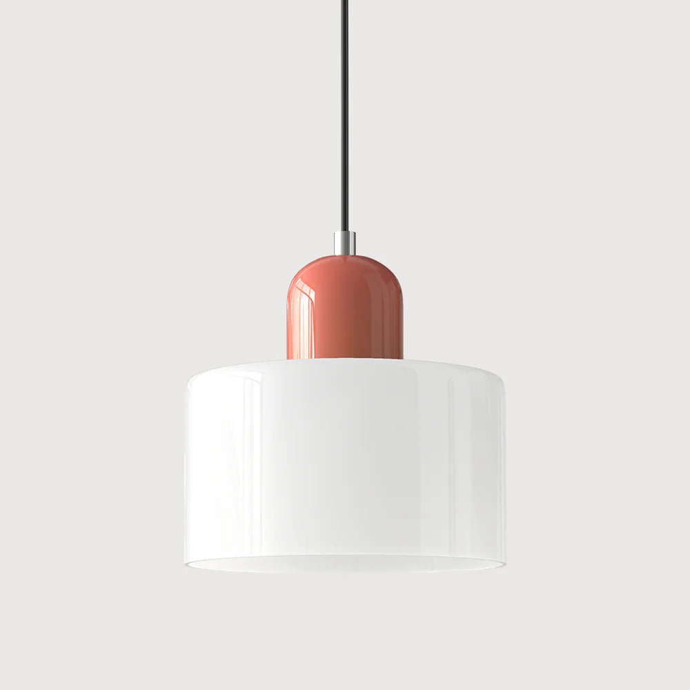 Moderne Glas Pendelleuchte im Bauhaus Stil Buntglas View 21