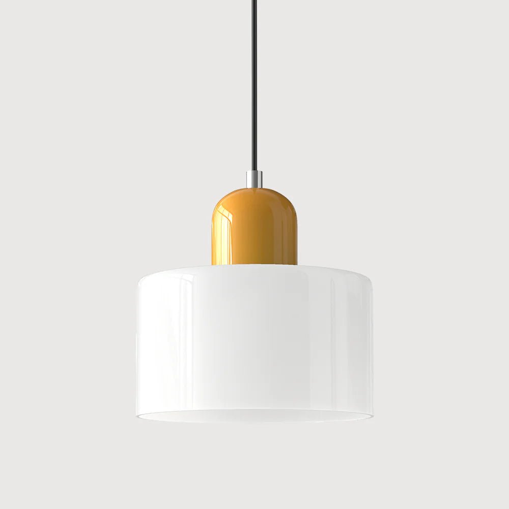Moderne Glas Pendelleuchte im Bauhaus Stil Buntglas View 24