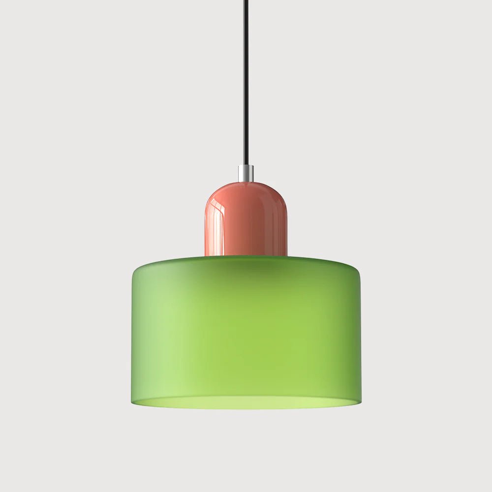 Moderne Glas Pendelleuchte im Bauhaus Stil Buntglas View 27