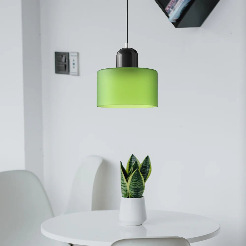 Moderne Glas Pendelleuchte im Bauhaus Stil Buntglas View 29