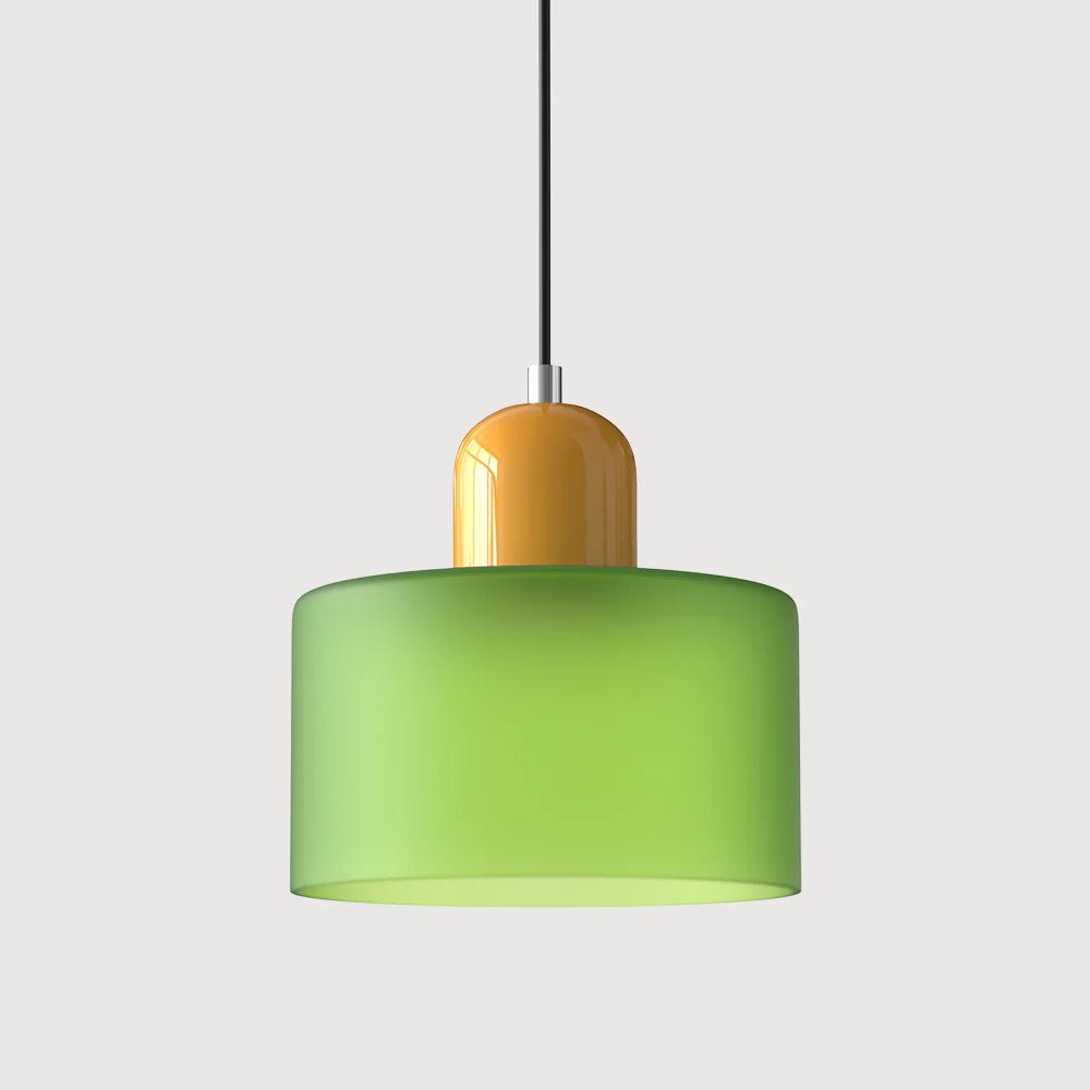 Moderne Glas Pendelleuchte im Bauhaus Stil Buntglas View 32