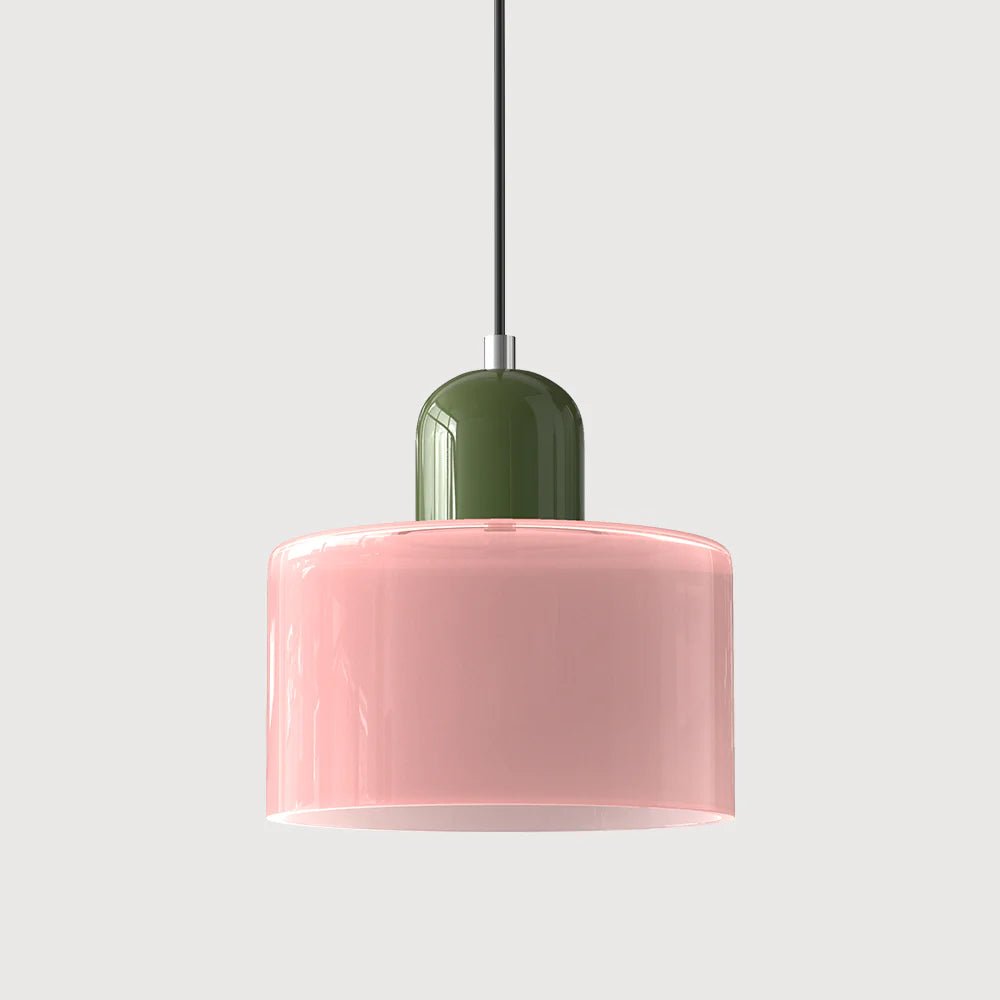 Moderne Glas Pendelleuchte im Bauhaus Stil Buntglas View 34