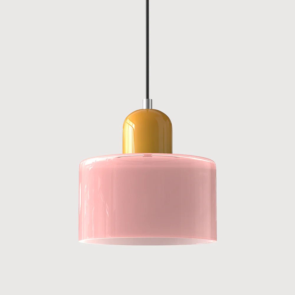 Moderne Glas Pendelleuchte im Bauhaus Stil Buntglas View 38