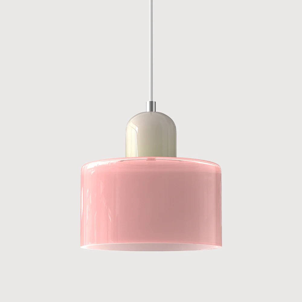 Moderne Glas Pendelleuchte im Bauhaus Stil Buntglas View 40