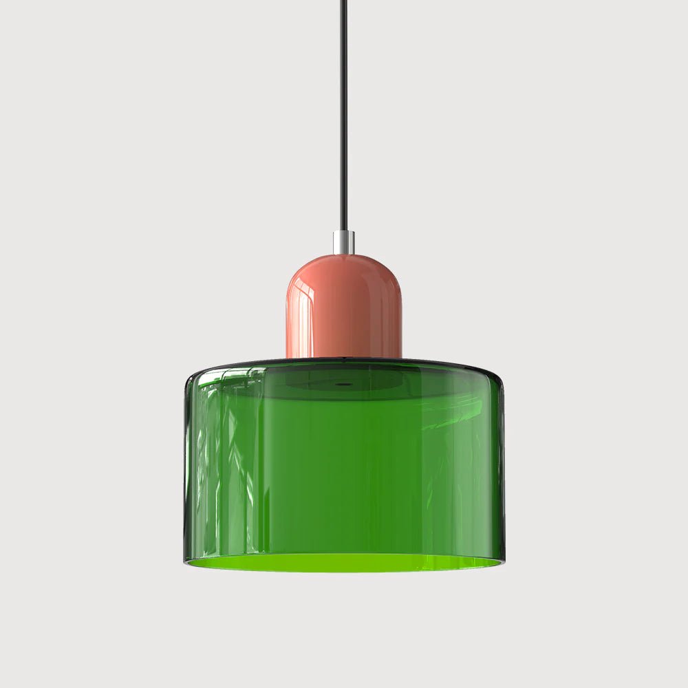 Moderne Glas Pendelleuchte im Bauhaus Stil Buntglas View 44