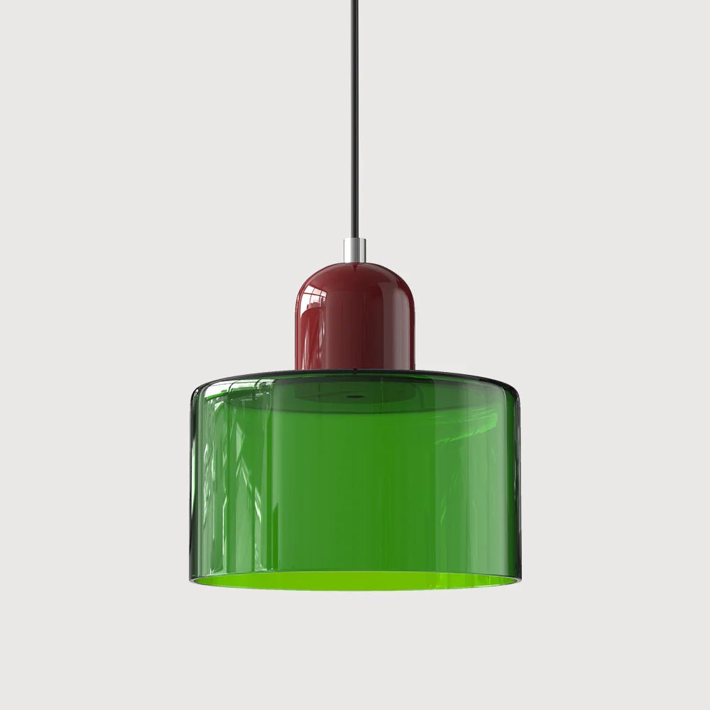 Moderne Glas Pendelleuchte im Bauhaus Stil Buntglas View 46