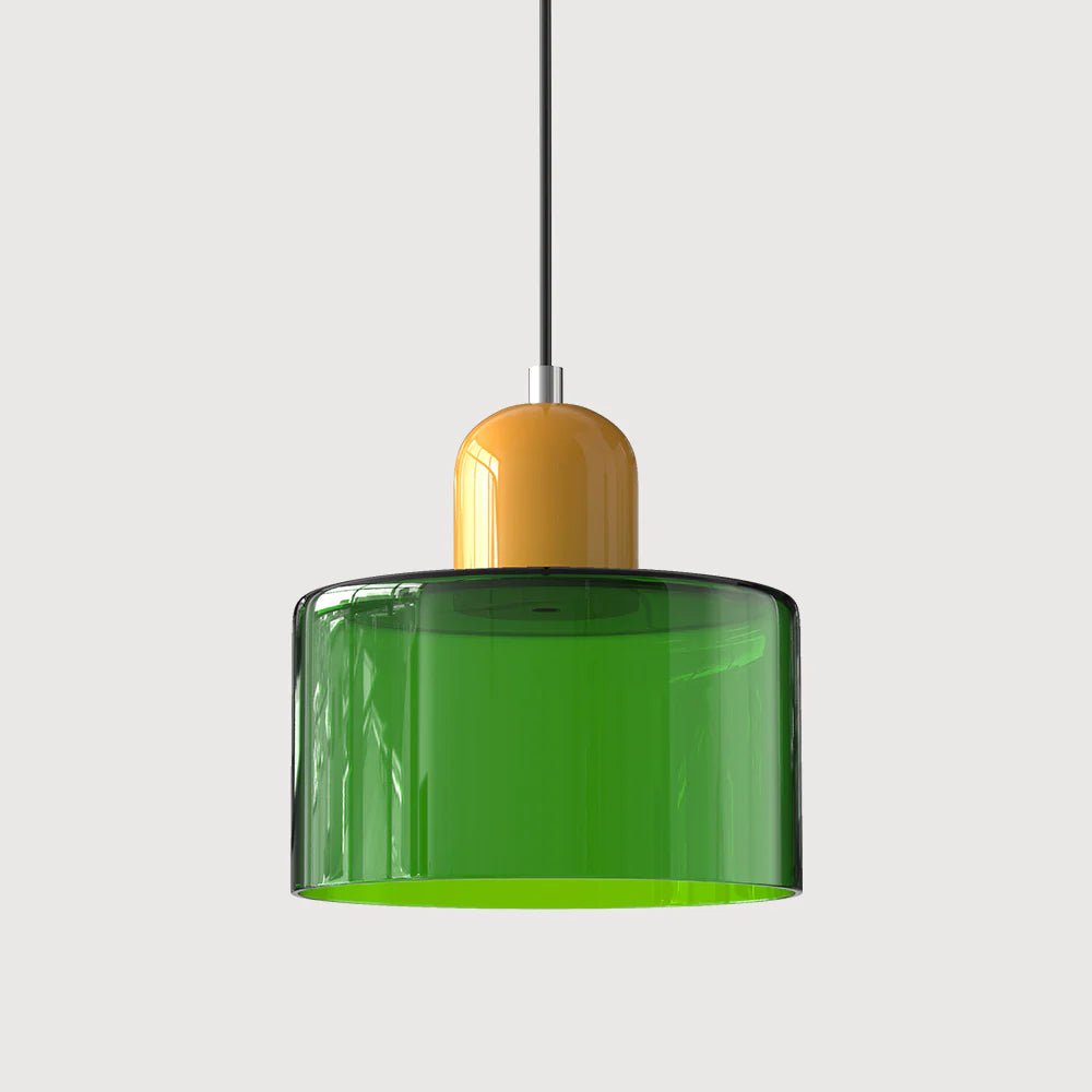 Moderne Glas Pendelleuchte im Bauhaus Stil Buntglas View 49