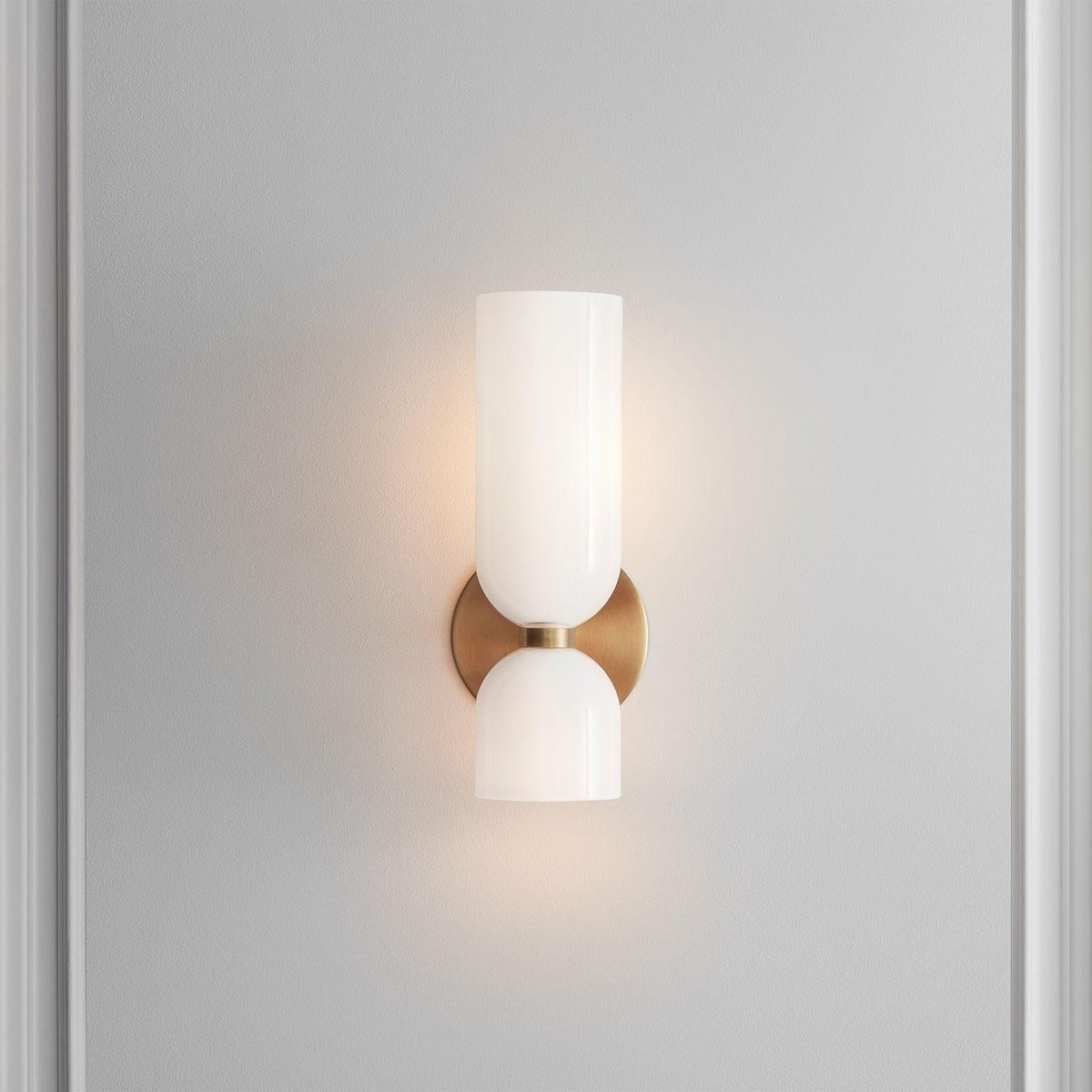 Moderne Glas-Wandleuchte mit Doppelzylinder LED Angle