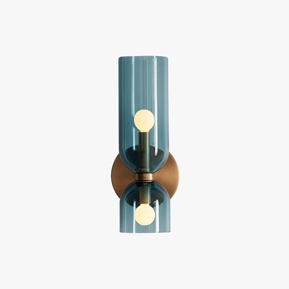 Moderne Glas-Wandleuchte mit Doppelzylinder LED Hero