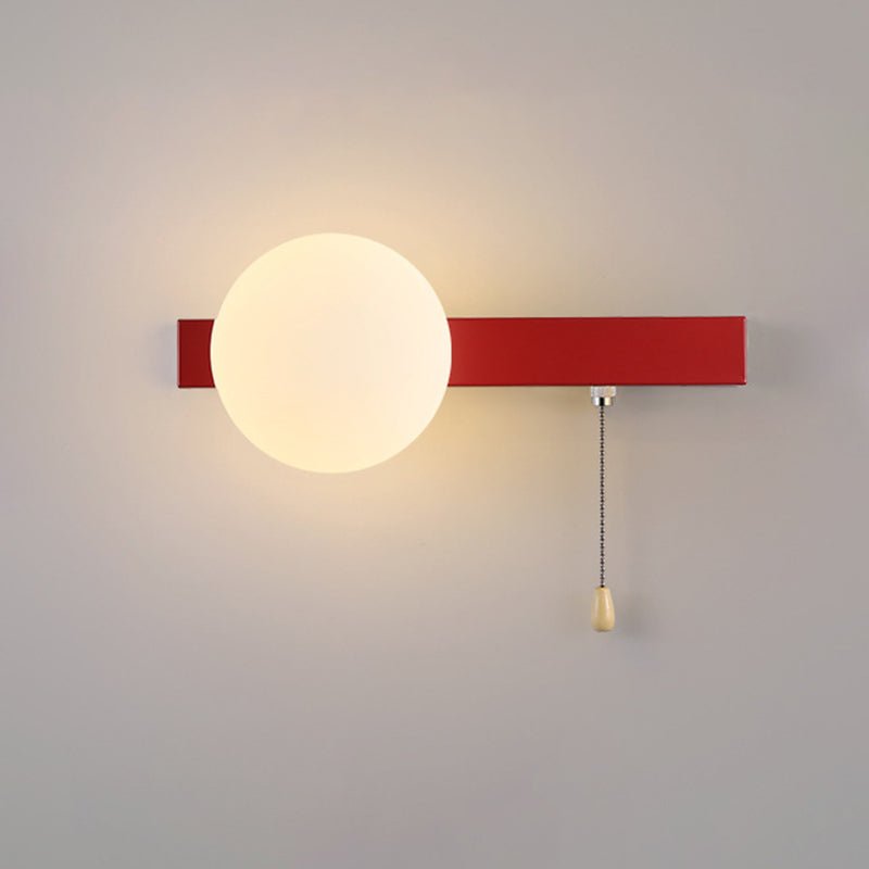 Moderne Glas Wandleuchte mit Kugel aus Eisen View 18