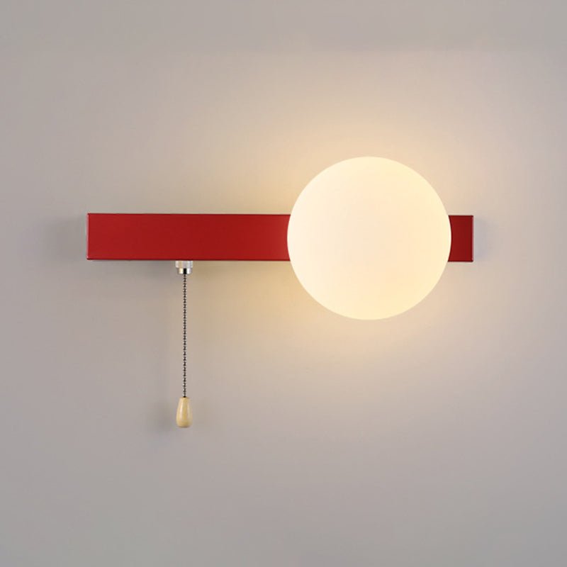 Moderne Glas Wandleuchte mit Kugel aus Eisen View 19