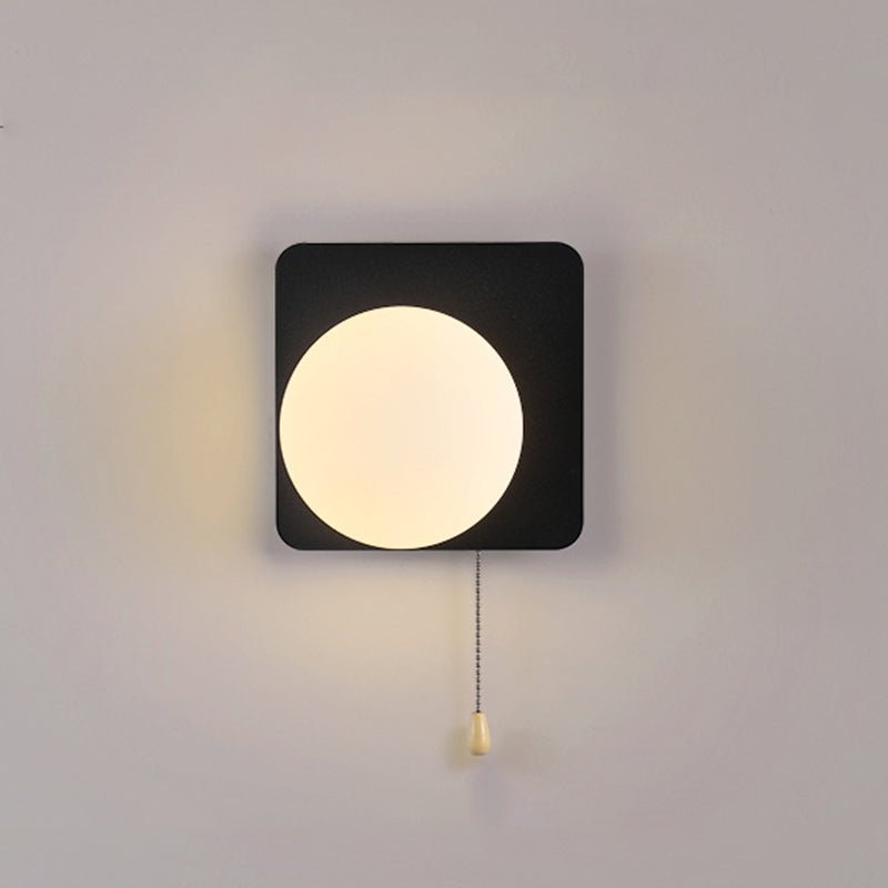 Moderne Glas Wandleuchte mit Kugel aus Eisen View 39