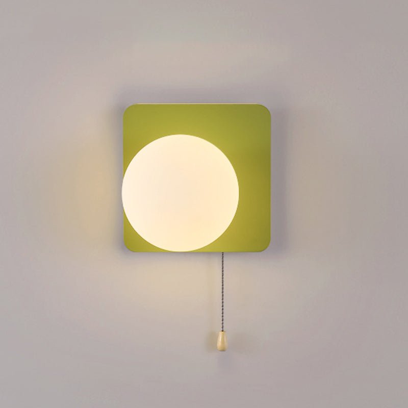 Moderne Glas Wandleuchte mit Kugel aus Eisen View 41
