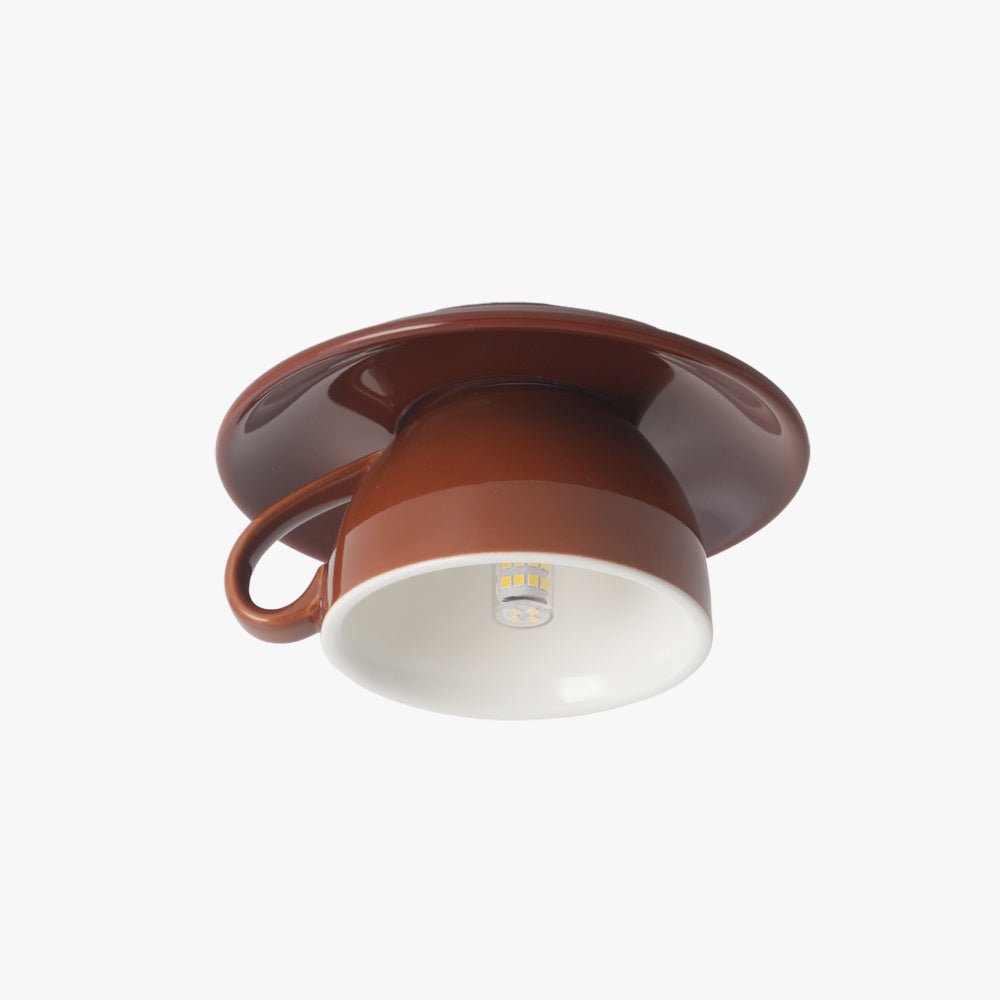 Moderne Keramik Deckenleuchte mit Teetassen Form View 13