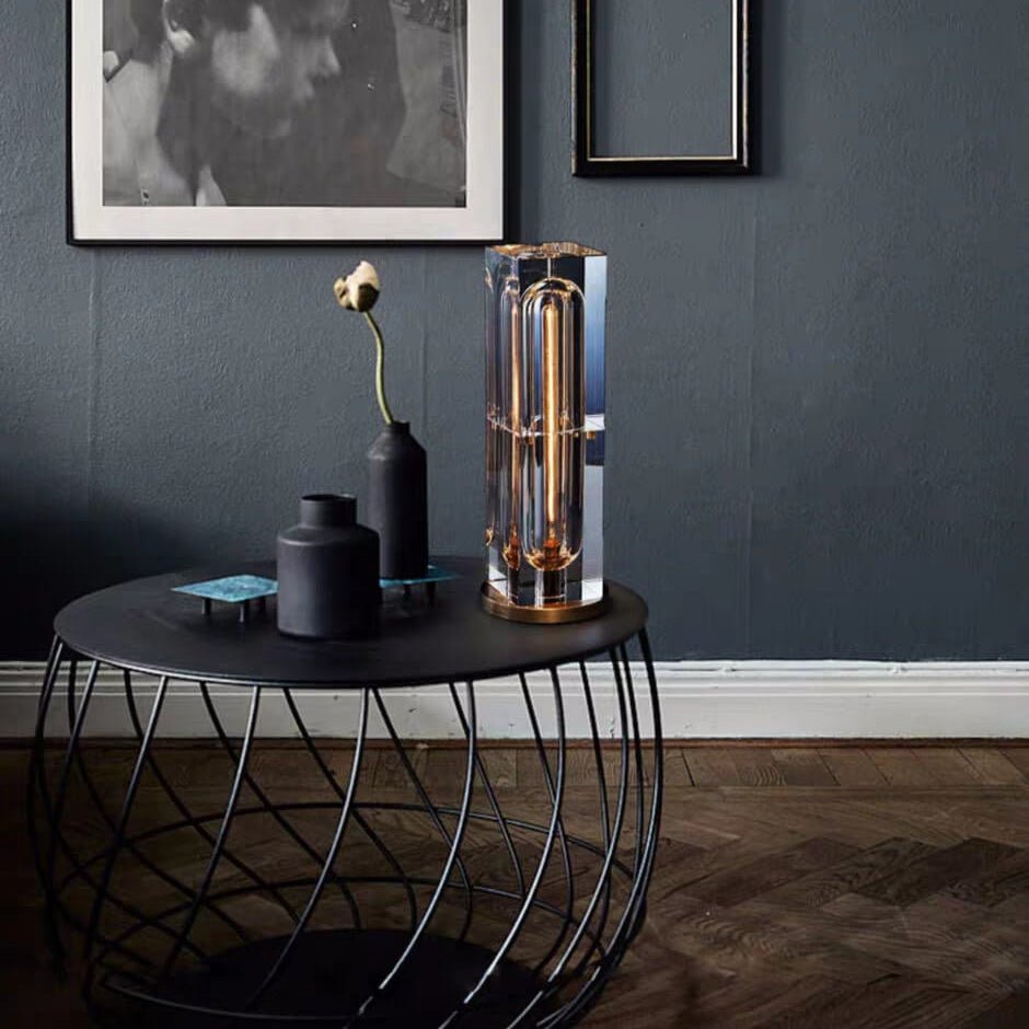 Moderne Kristall Tischlampe mit geometrischem Design Angle