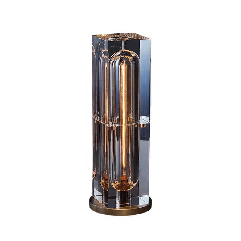Moderne Kristall Tischlampe mit geometrischem Design Detail