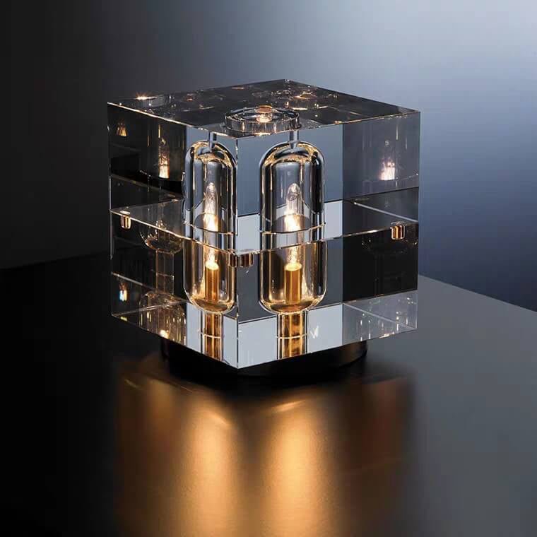 Moderne Kristall Tischlampe mit geometrischem Design Hero