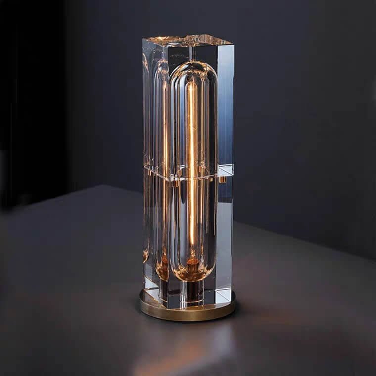 Moderne Kristall Tischlampe mit geometrischem Design View 12