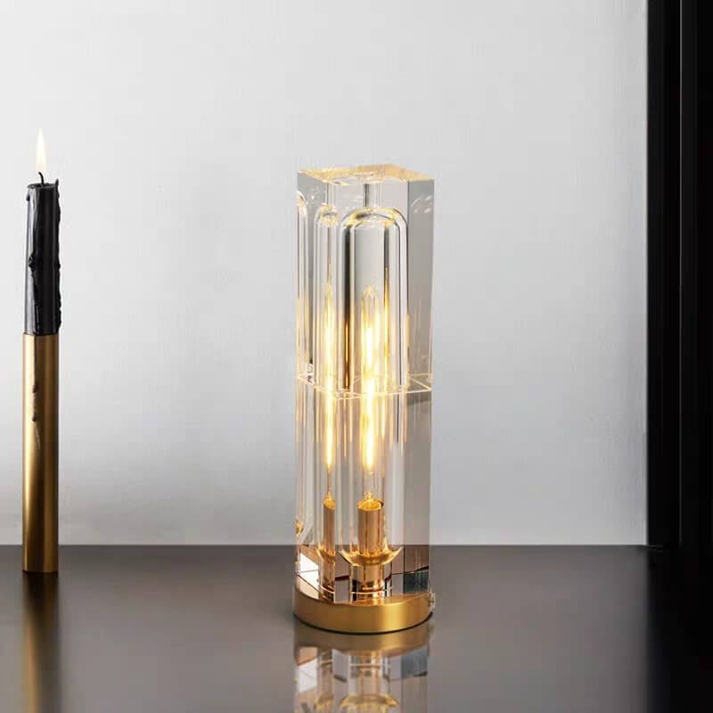 Moderne Kristall Tischlampe mit geometrischem Design View 13