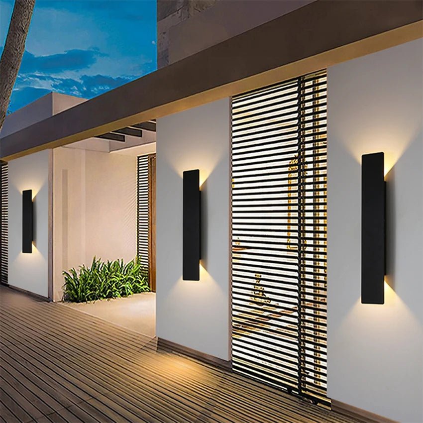Moderne LED Außenwandleuchte Up Down Wasserdicht Front