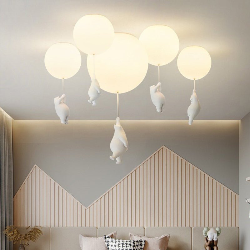 Moderne LED Deckenleuchte mit Bär Figur Rund Lifestyle