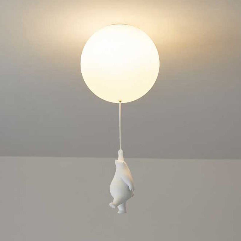 Moderne LED Deckenleuchte mit Bär Figur Rund View 11