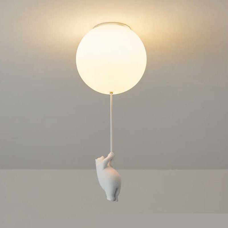 Moderne LED Deckenleuchte mit Bär Figur Rund View 12