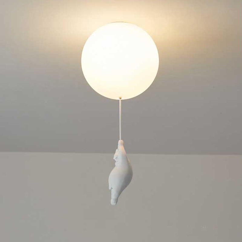 Moderne LED Deckenleuchte mit Bär Figur Rund View 13