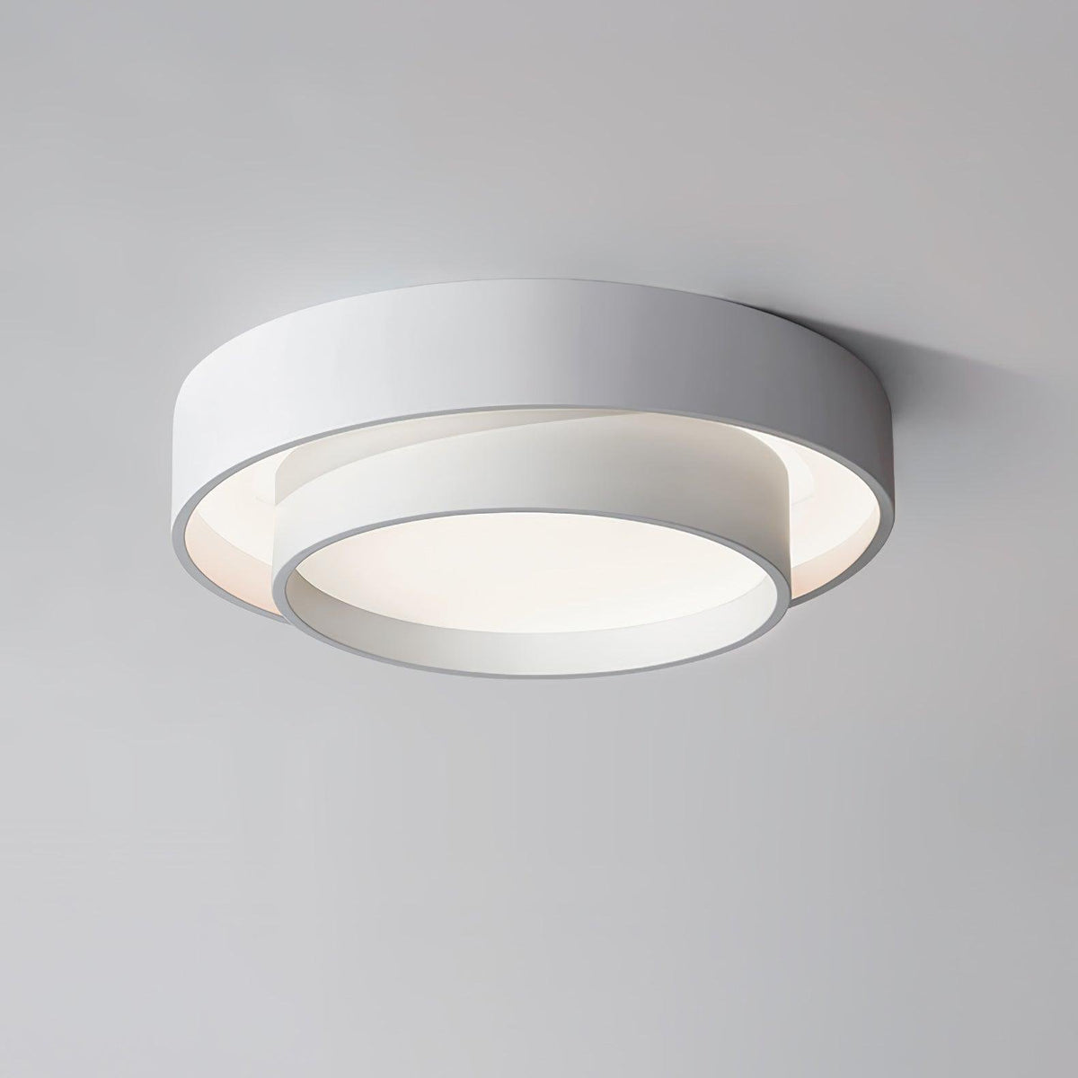 Moderne LED Deckenleuchte mit Doppelring Zylindrisch Alternate